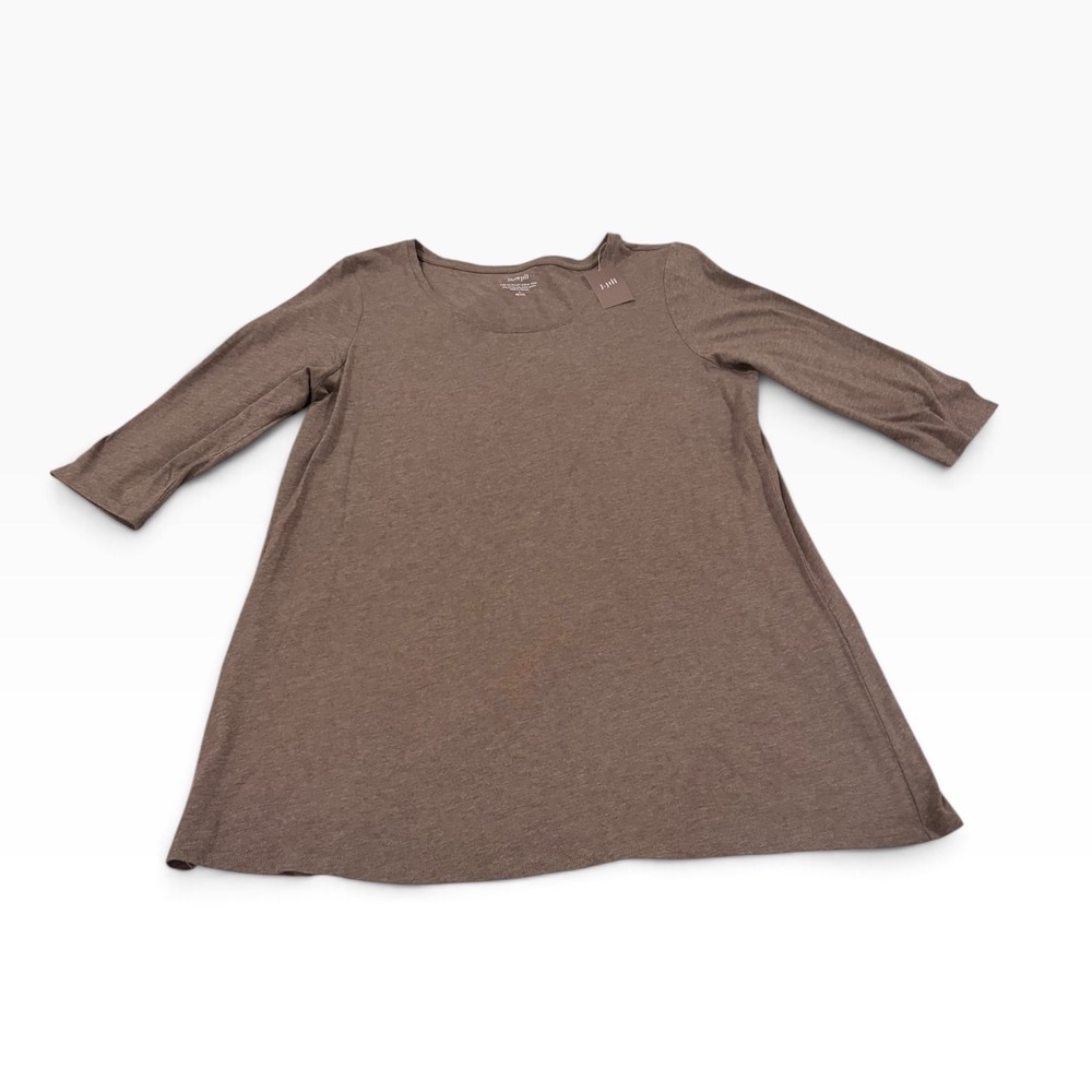 J. Jill Pure Jill Ballet Sleeve Tunic Soft Bark Heather Brown LP Petite NWT